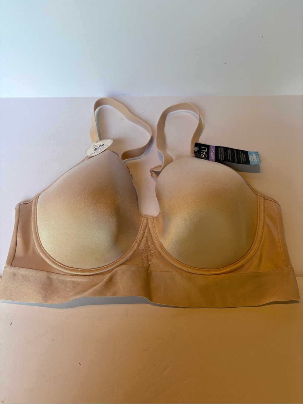 Bali Support Bra NWT Tan UW Wide comfort band Size 38C Padded